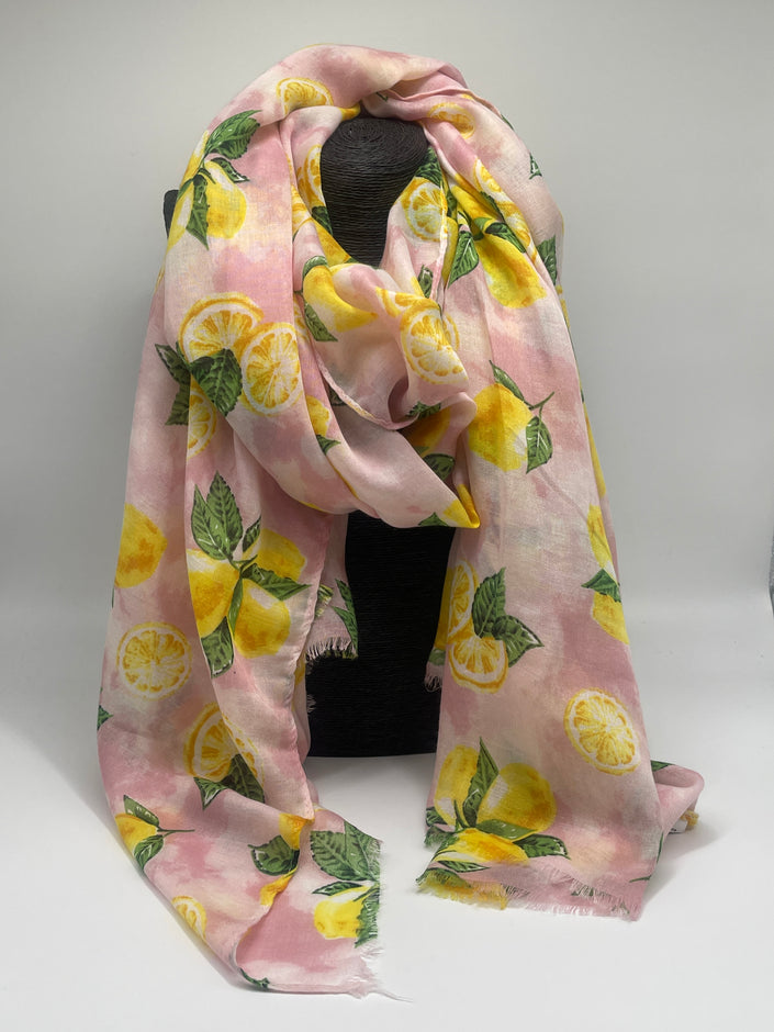 Schal Zitrone in Rosa/Gelb Art. 6817