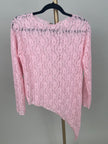 Langarmshirt aus Spitze Asymmetrisch in Rosa