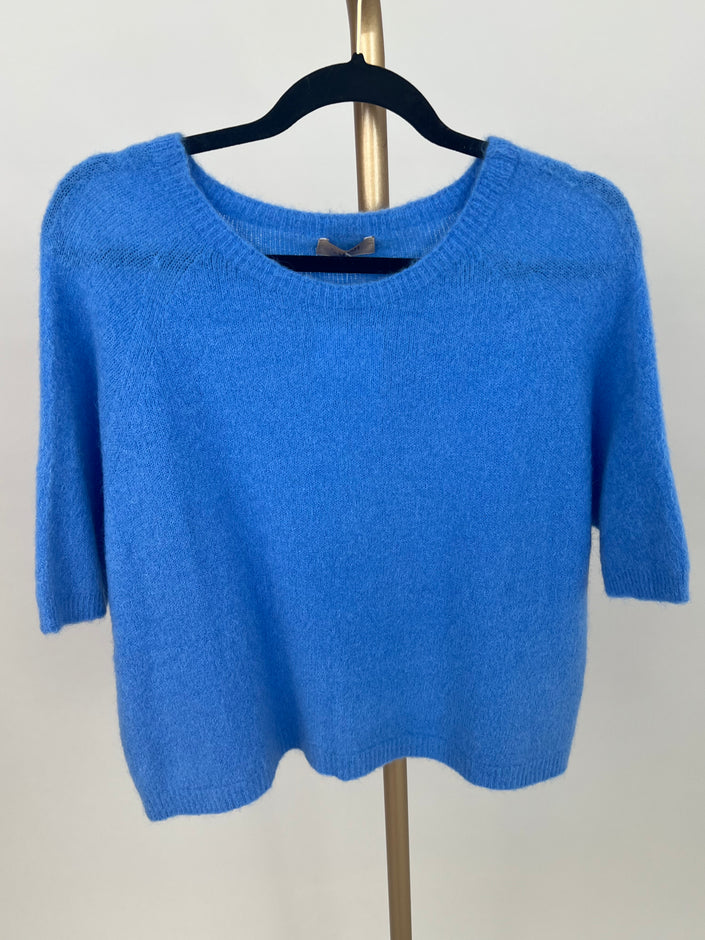 Pullover mit Halbarm in Blau