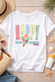 T-Shirt Happy in Weiß Art.6816