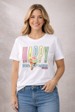 T-Shirt Happy in Weiß Art.6816