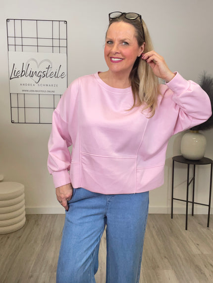 Sweatshirt Soft mit Knöpfen in Rosa Artikel 6796