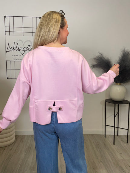 Sweatshirt Soft mit Knöpfen in Rosa Artikel 6796