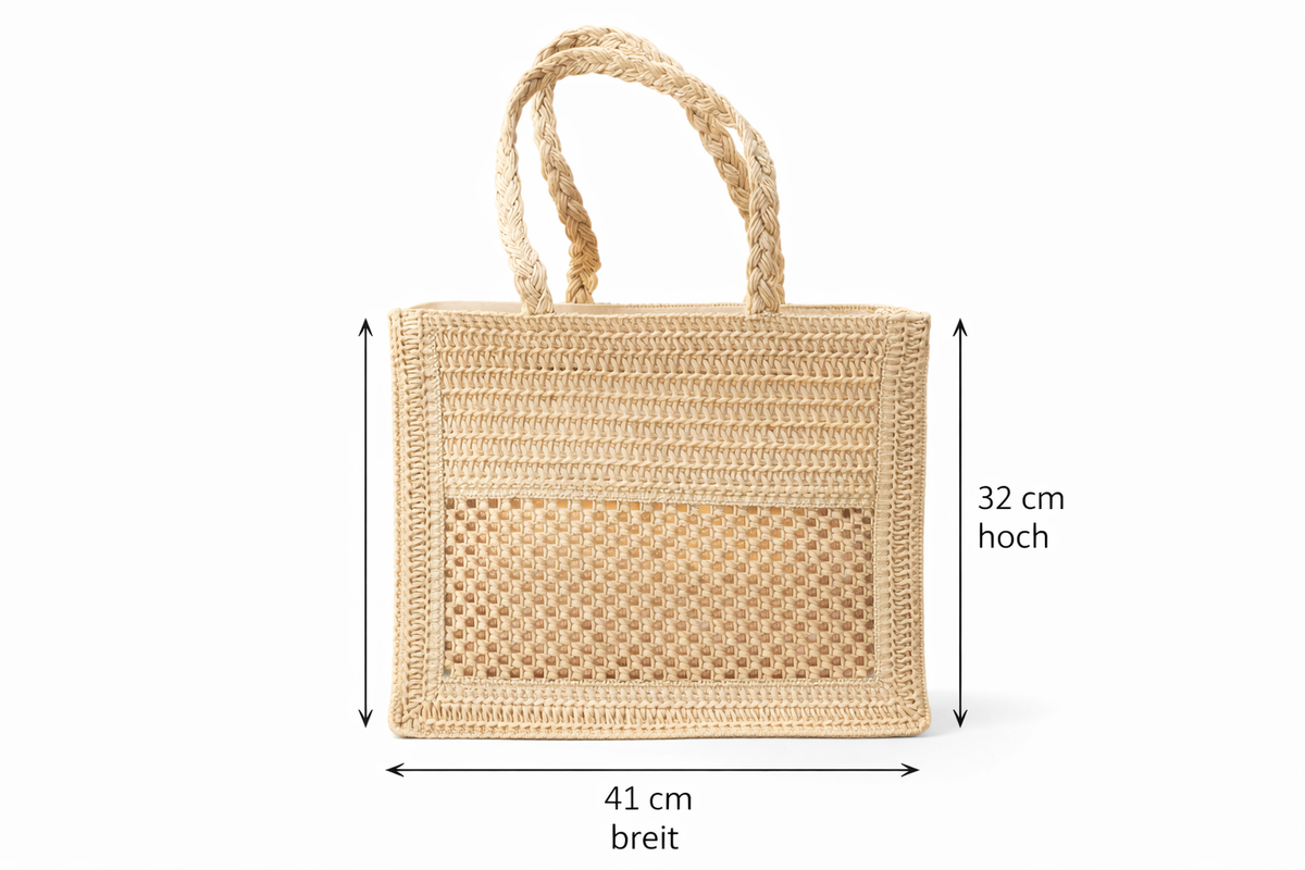 Basttasche Boho-Style Beige