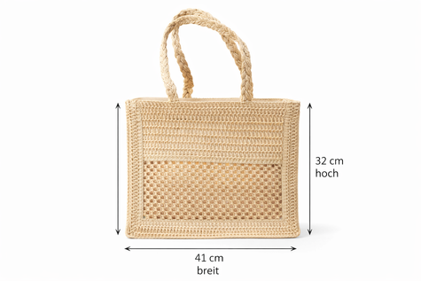 Basttasche Boho-Style Beige Art. 6820