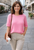 Pullover mit Halbarm in Rosa