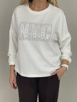 Sweatshirt Soft mit Nieten in Weiß