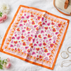 Tuch 70X70 Leo Herzen Orange/Rosa
