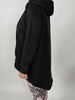 Langer Hoodie in Schwarz