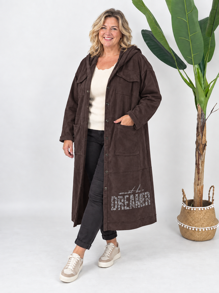 Veloursmantel Dreamer in Mokka