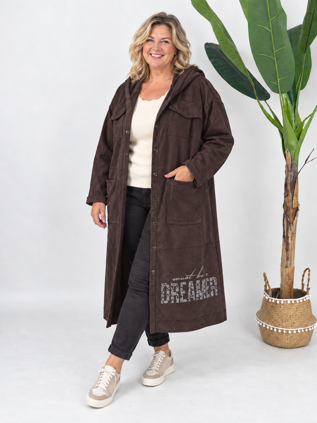 Veloursmantel Dreamer in Mokka