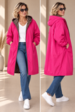 Wendemantel mit Leo-Design in Pink