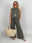 Hose Butterstoff in Khaki