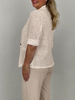 Sommerblazer mit Lochstickerei in Beige