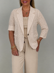 Sommerblazer mit Lochstickerei in Beige