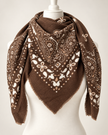 Dreieckstuch mit Paisley-Muster in Braun/Creme