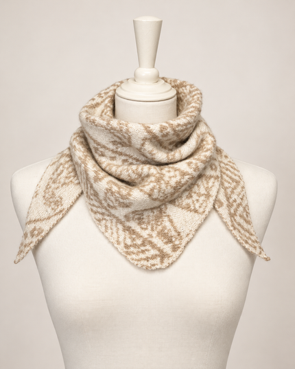 Kleines Dreieckstuch mit Paisley-Muster in Beige /Creme