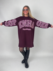 Sweatshirtkleid Copenhagen-Leoprint in Aubergine