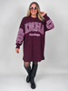 Sweatshirtkleid Copenhagen-Leoprint in Aubergine