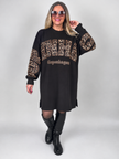 Sweatshirtkleid Copenhagen-Leoprint in Mokka