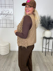 Weste mit Fransen in Camel Artikel 6507
