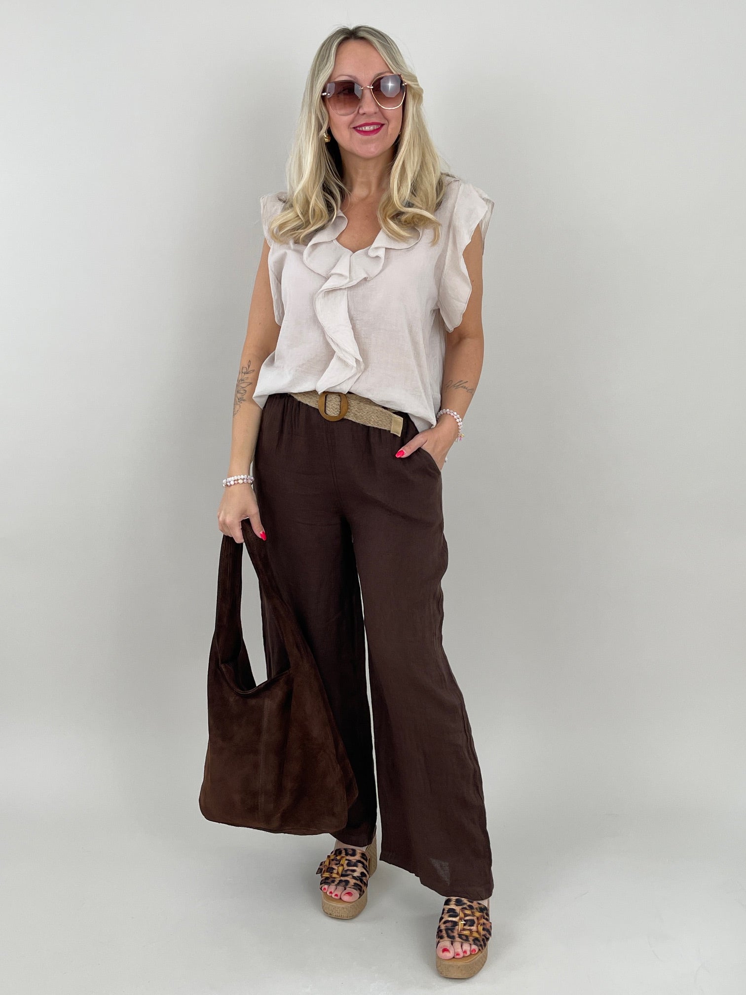 Culotte Leinen in Mokka Artikel 6142