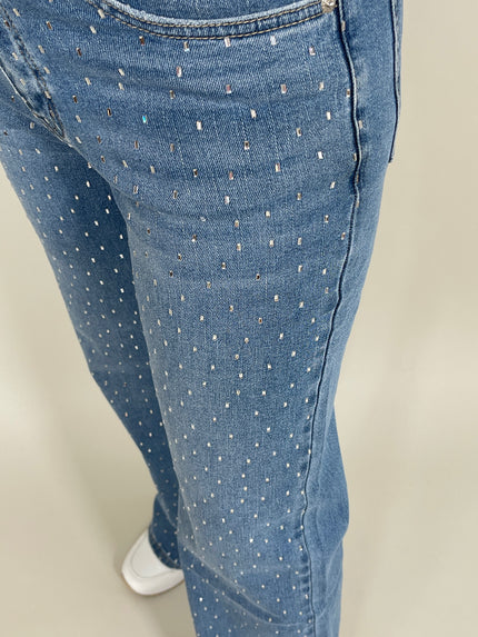 Jeans Wide Leg mit Strasssteinchen Artikel 5616