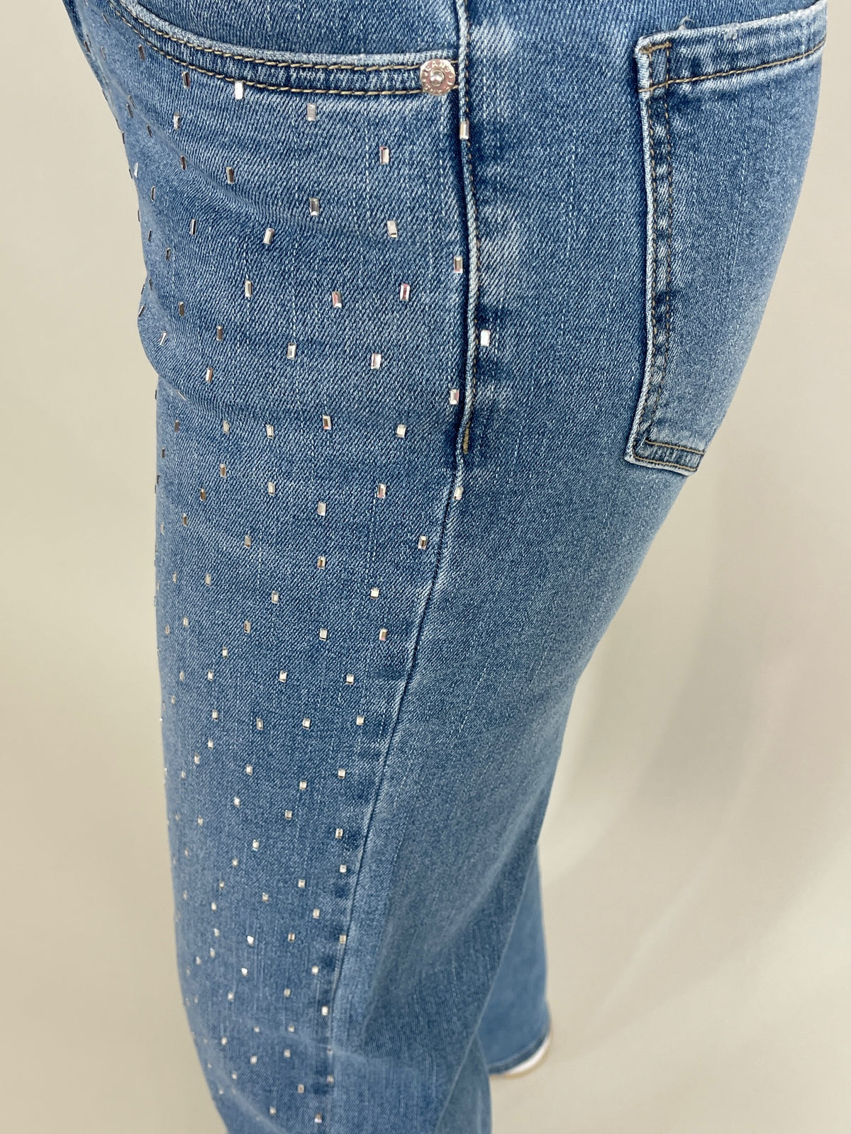Jeans Wide Leg mit Strasssteinchen