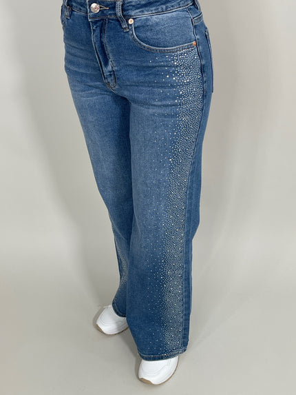 Jeans Wide Leg mit Strass seitlich Artikel 5617