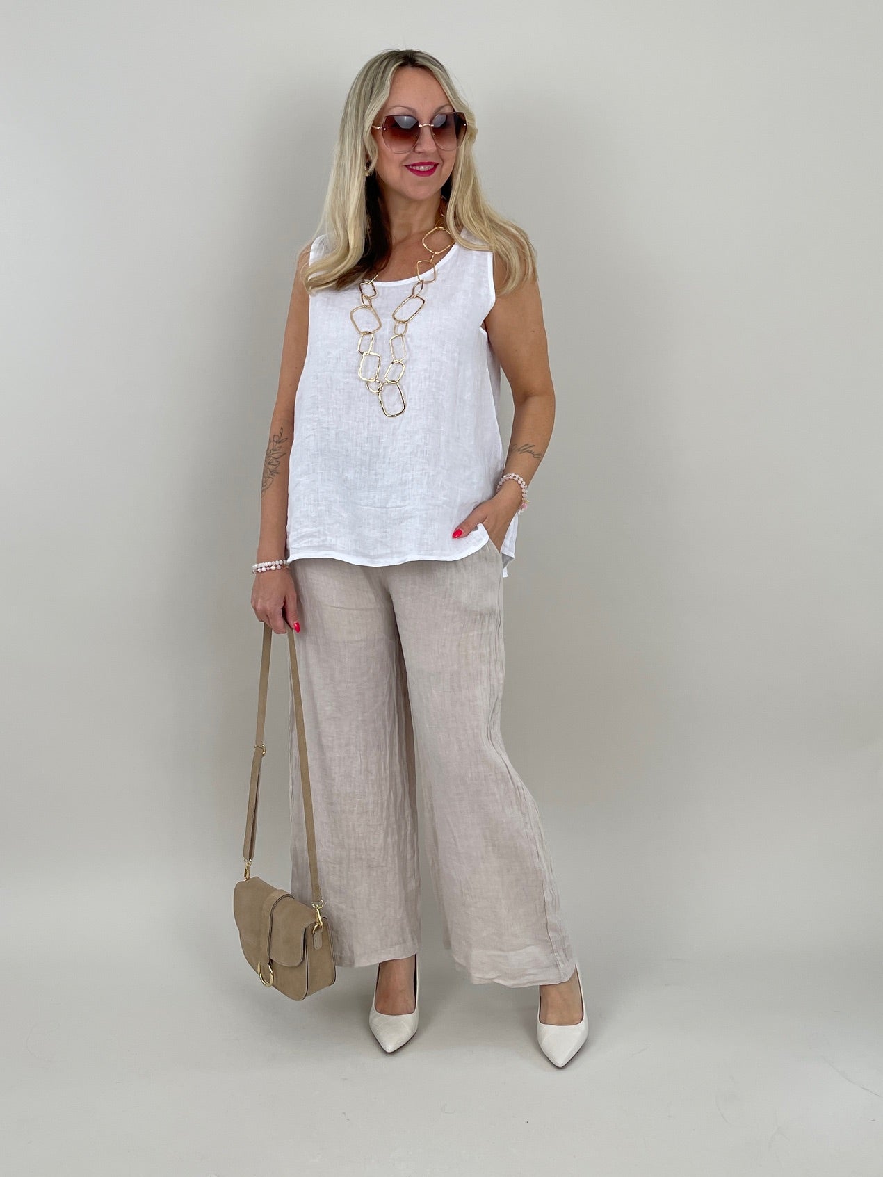 Culotte Leinen in Beige Artikel 6141