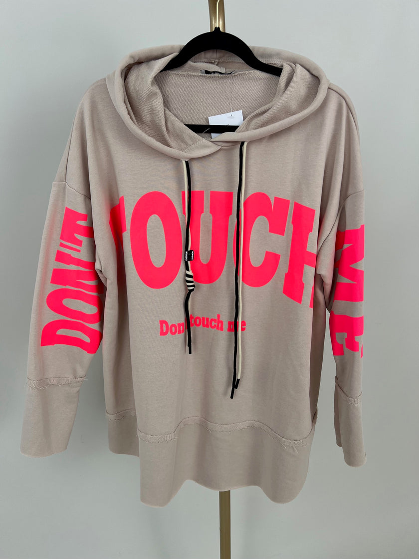 Kapuzen-Sweatshirt mit Print in Beige/Pink Artikel 6699