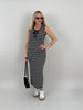 Kleid Feinstrick Streifen in Creme/Schwarz Artikel 6101