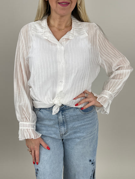 Bluse leicht gecrinkelt in Weiß Art. 6739
