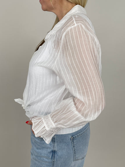 Bluse leicht gecrinkelt in Weiß Art. 6739