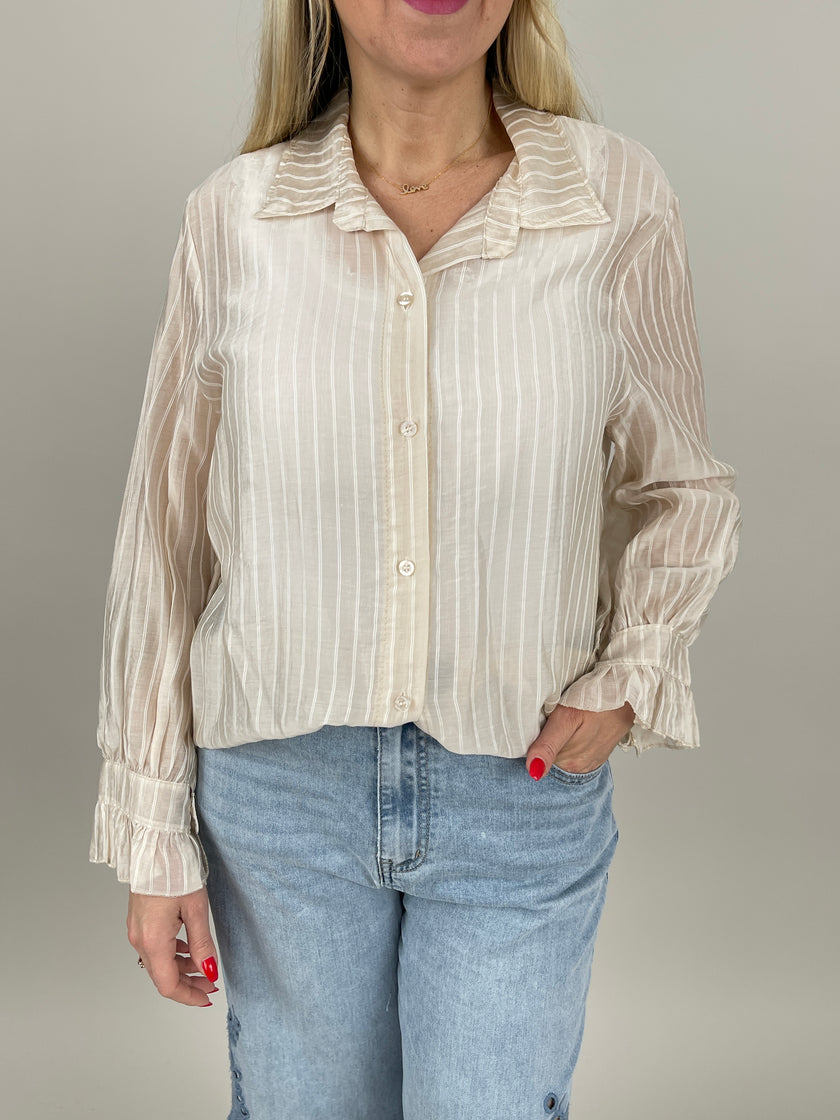 Bluse leicht gecrinkelt in Beige