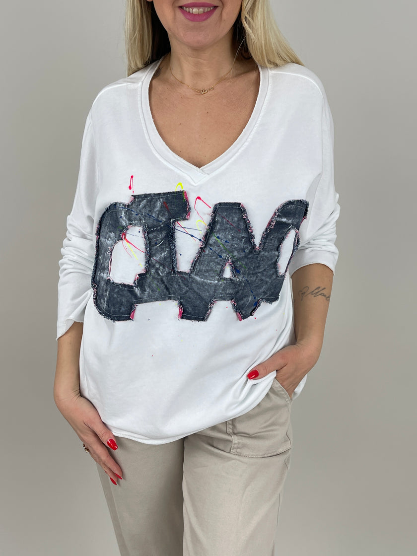 Sweatshirt Ciao in Weiß