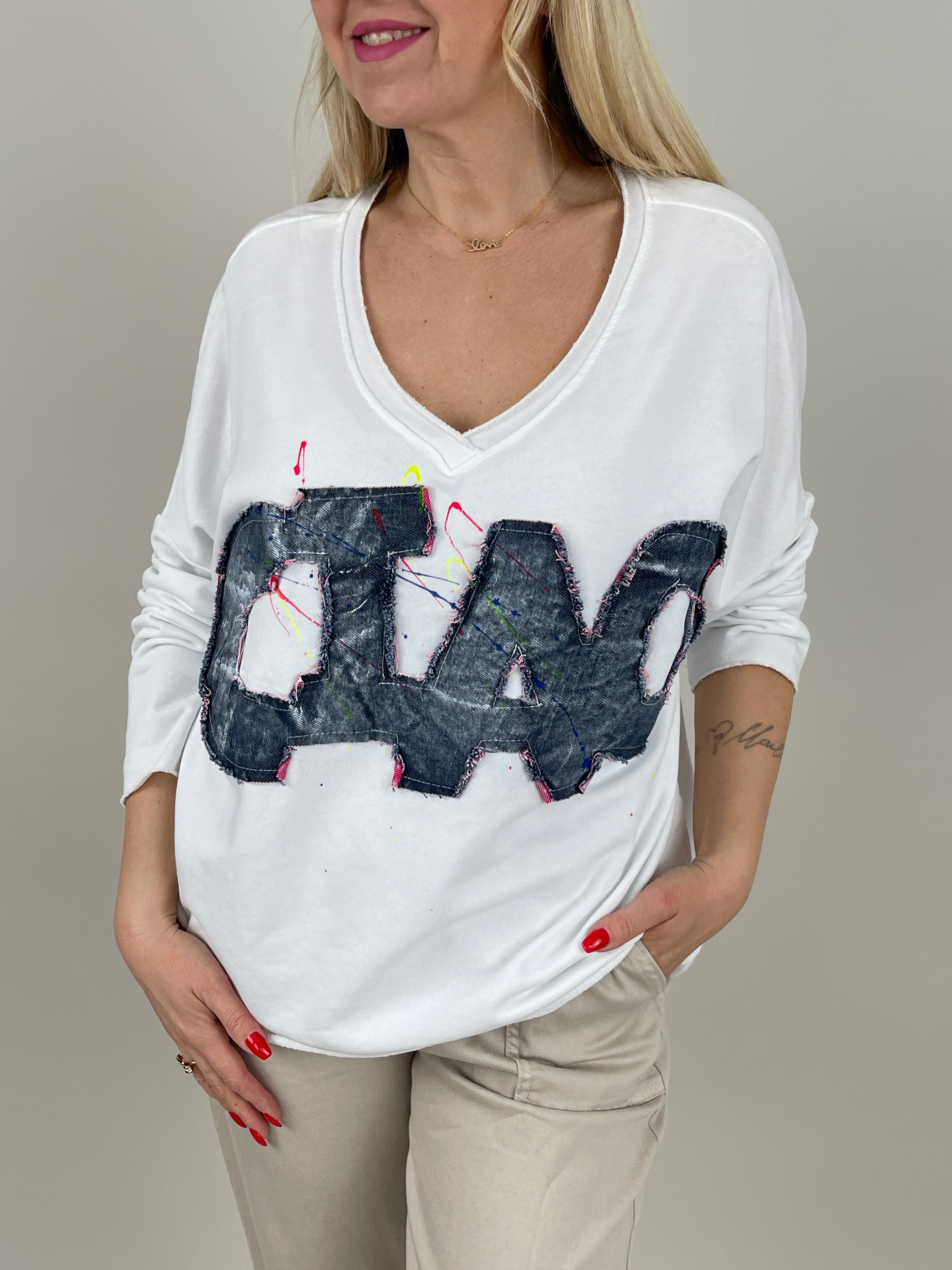 Sweatshirt Ciao in Weiß