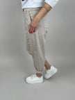 Jeans Ballon Schnitt in Beige