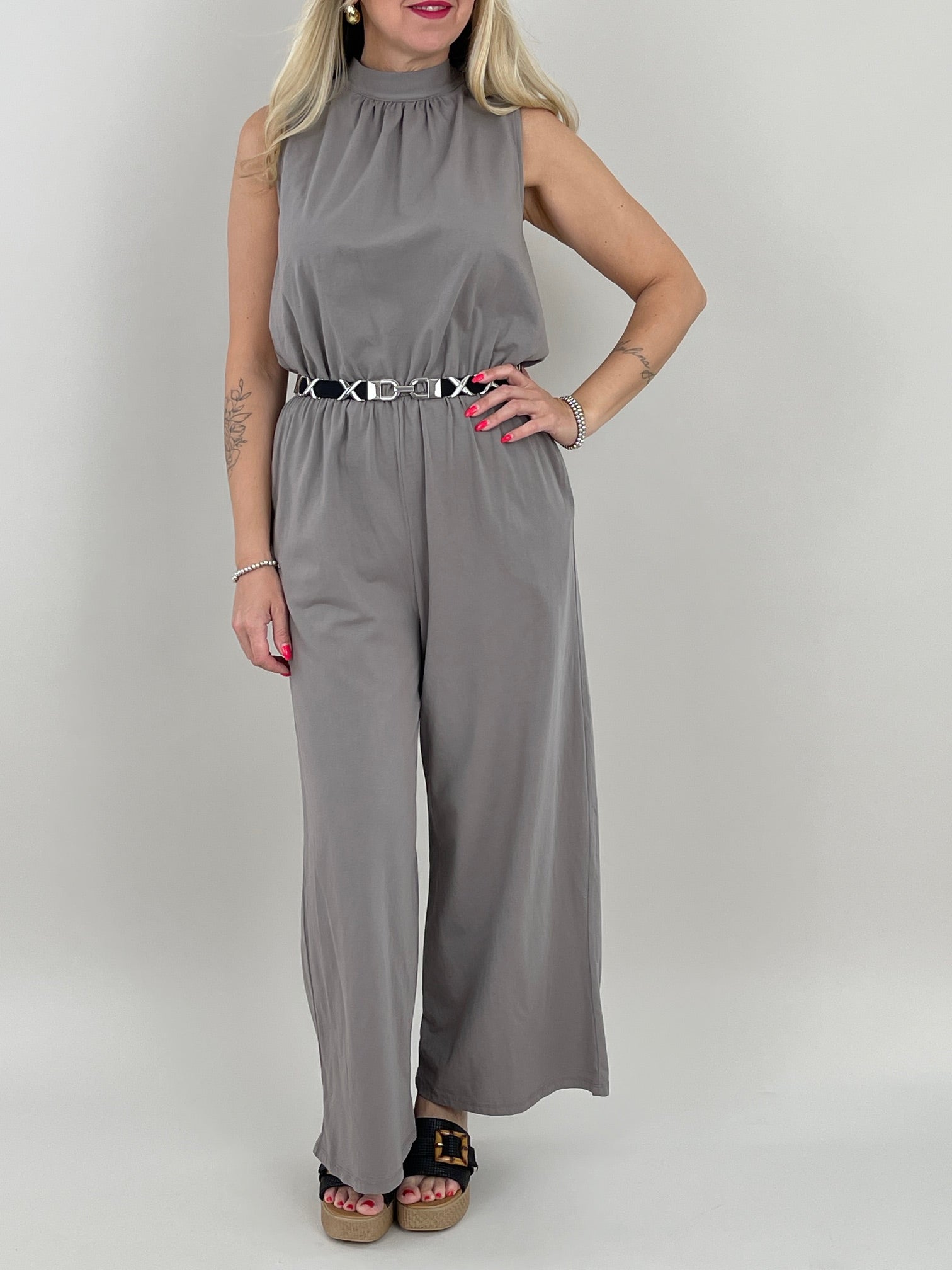 Jumpsuit Uni in Taupe Artikel 6114