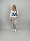 Jeans Ballon Schnitt in Beige