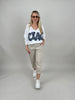 Jeans Ballon Schnitt in Beige