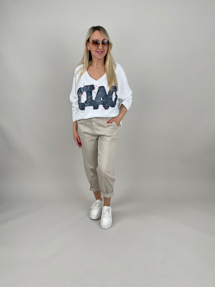 Sweatshirt Ciao in Weiß