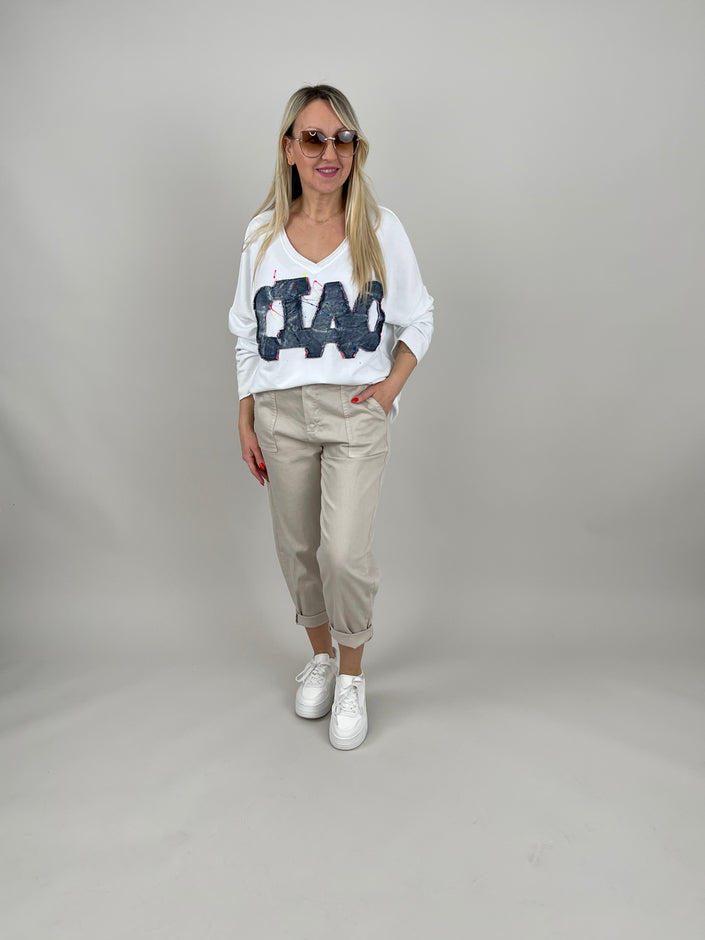 Sweatshirt Ciao in Weiß