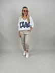 Jeans Ballon Schnitt in Beige