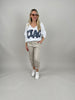 Jeans Ballon Schnitt in Beige