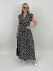 Kleid Maxi Punkte in Schwarz/Weiß Artikel 6115