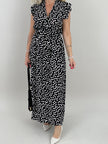 Kleid Maxi Punkte in Schwarz/Weiß Artikel 6115