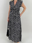 Kleid Maxi Punkte in Schwarz/Weiß Artikel 6115