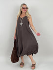 Kleid Maxi mit Glitzer-Trägern in versch. Farben Artikel 6111
