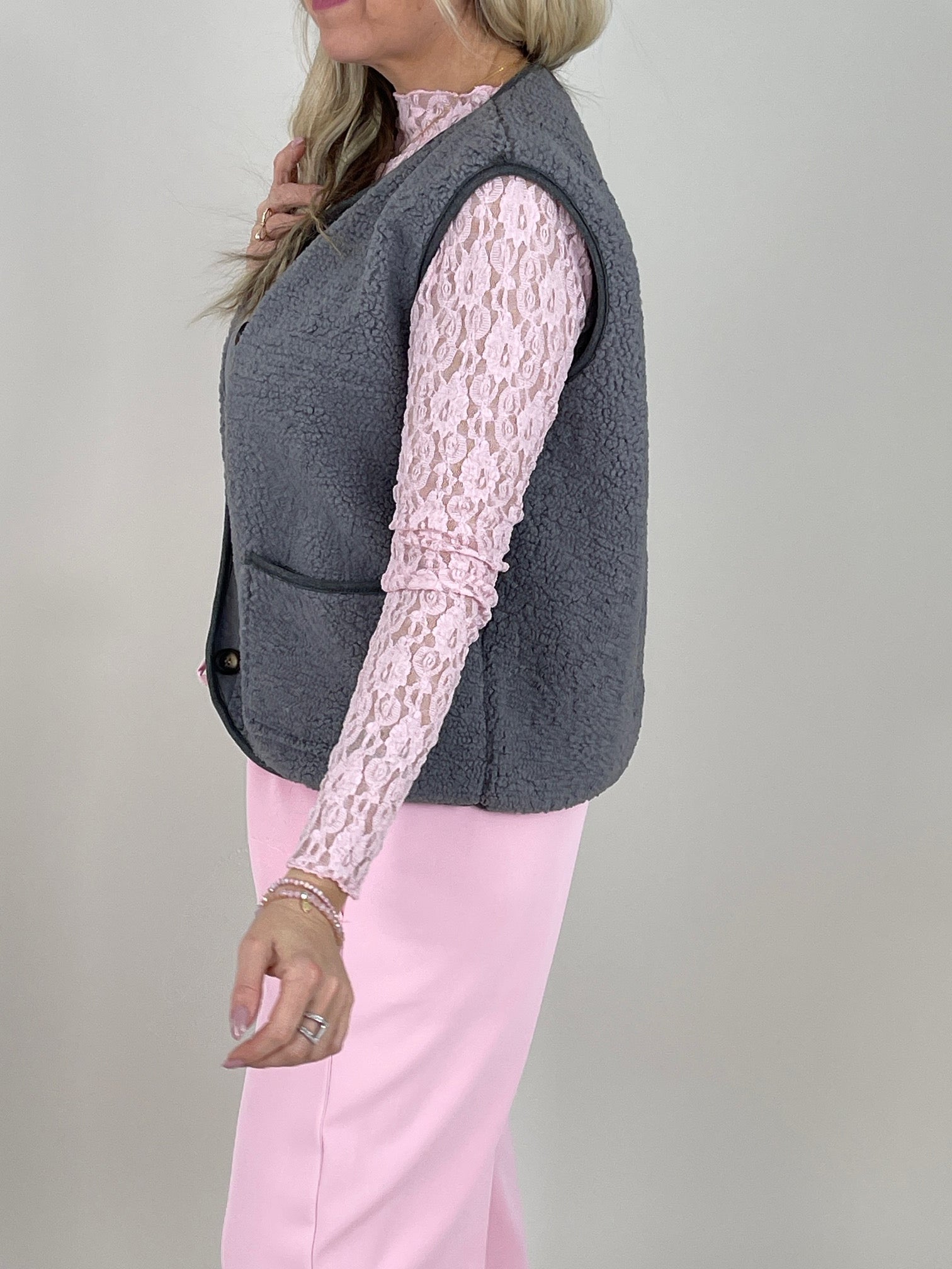 Weste Teddy in Grau Art. 6779